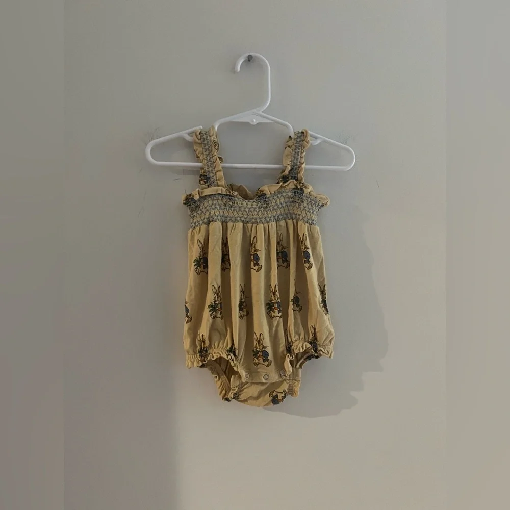 Kate Quinn Bamboo Peter Rabbit Smocked Bubble Romper 6-12M Cottagecore Baby - Picture 1 of 4